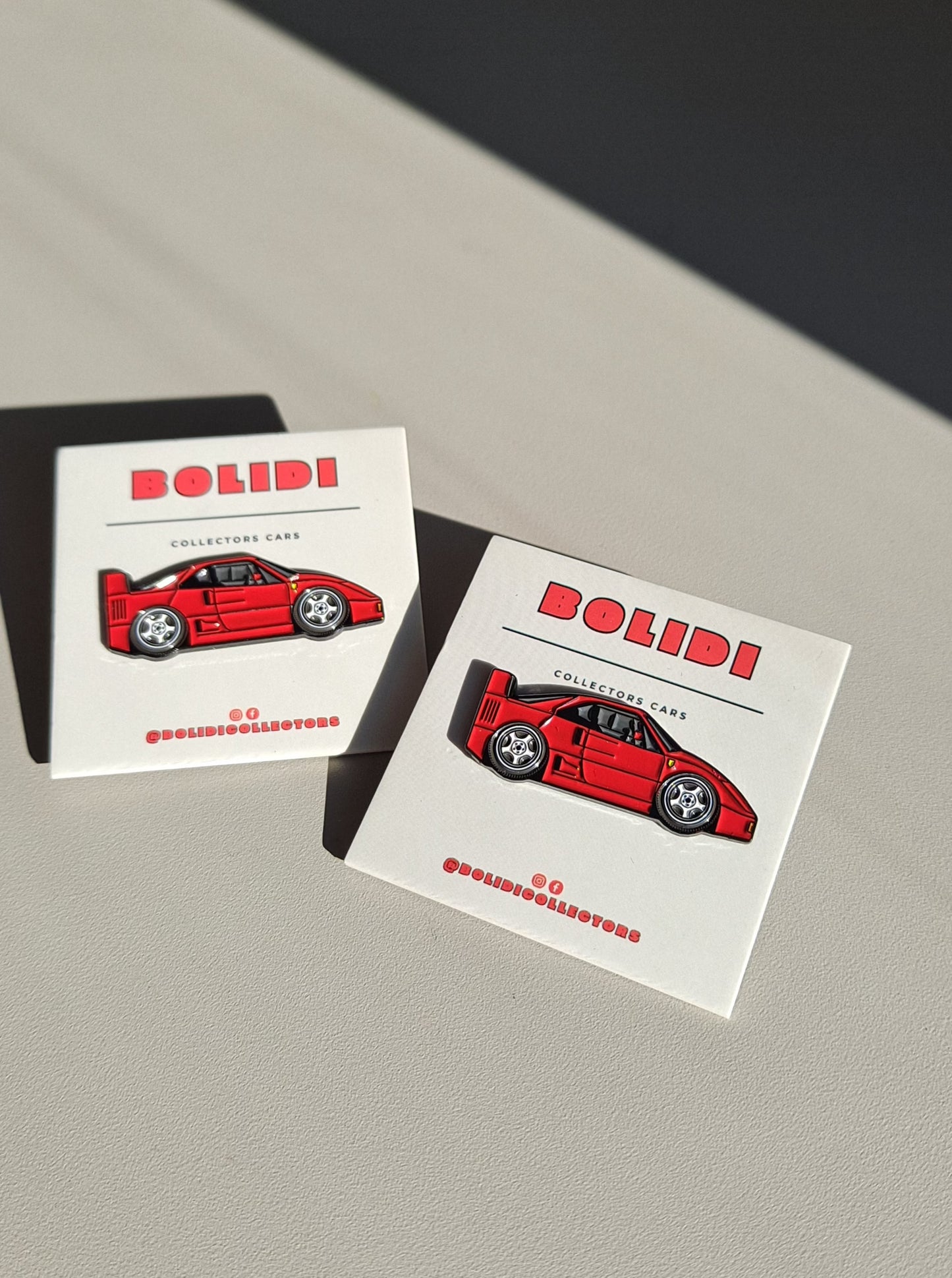 Ferrari F40 Pins on white table