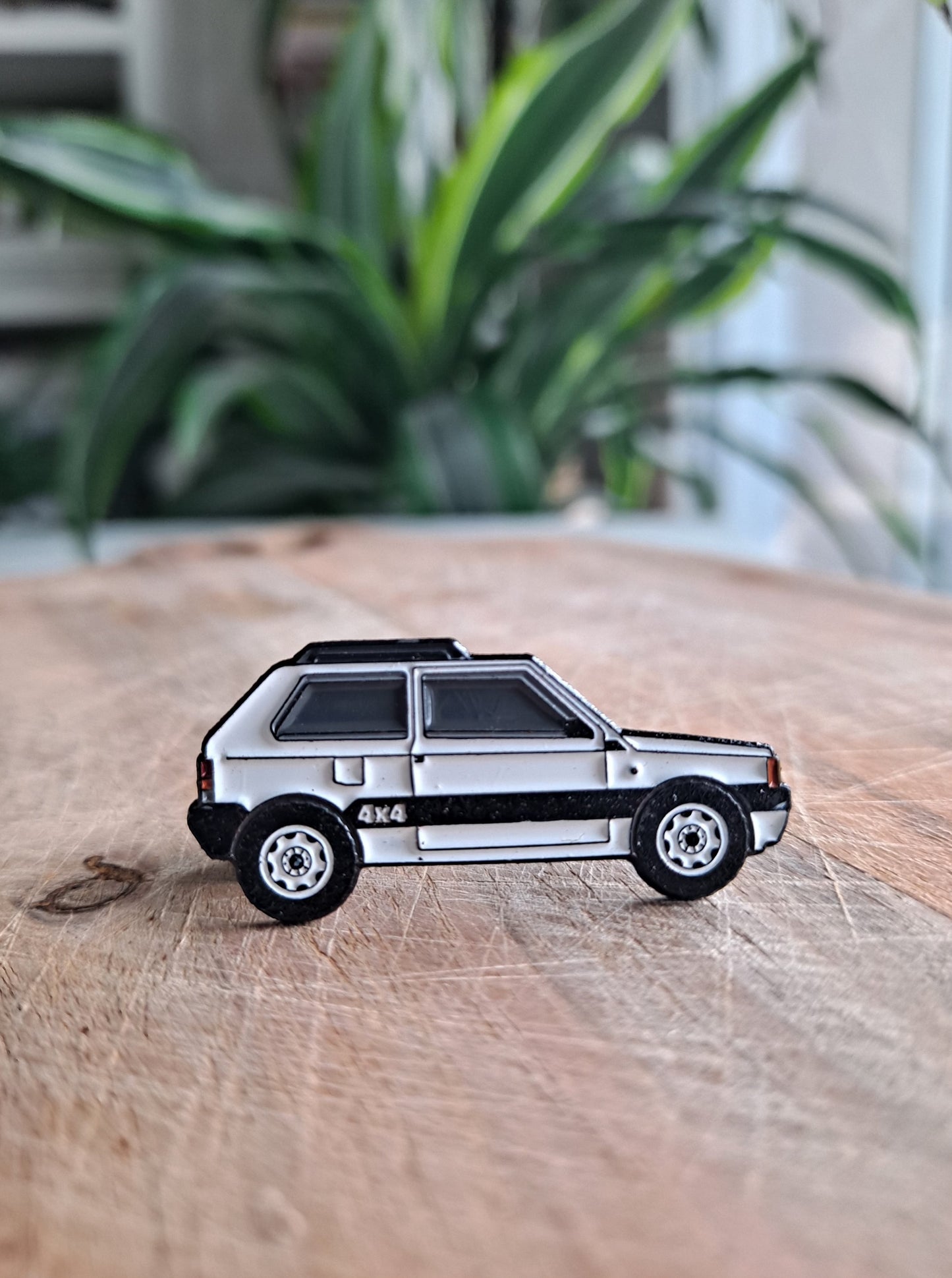 Fiat Panda white enamel pin