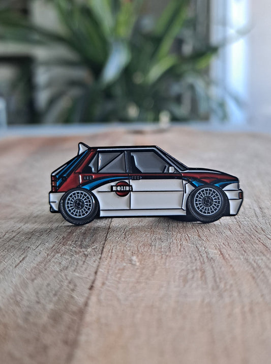 Lancia Delta Pin on wood