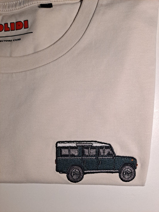 Land Rover Defender Series III white t-shirt detai