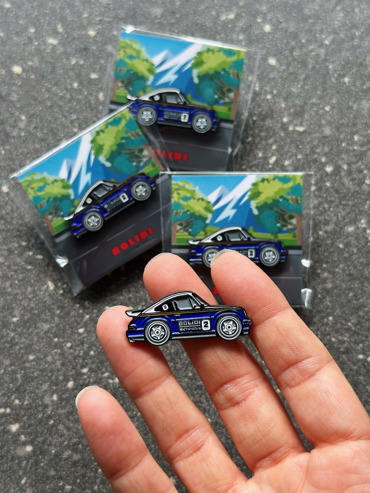 Porsche 911 Rothmans Livery Enamel Pin | The Rally Legend in Racing Colors