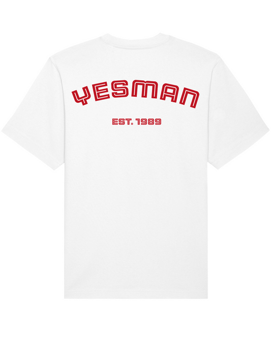 Yesman white t-shirt back