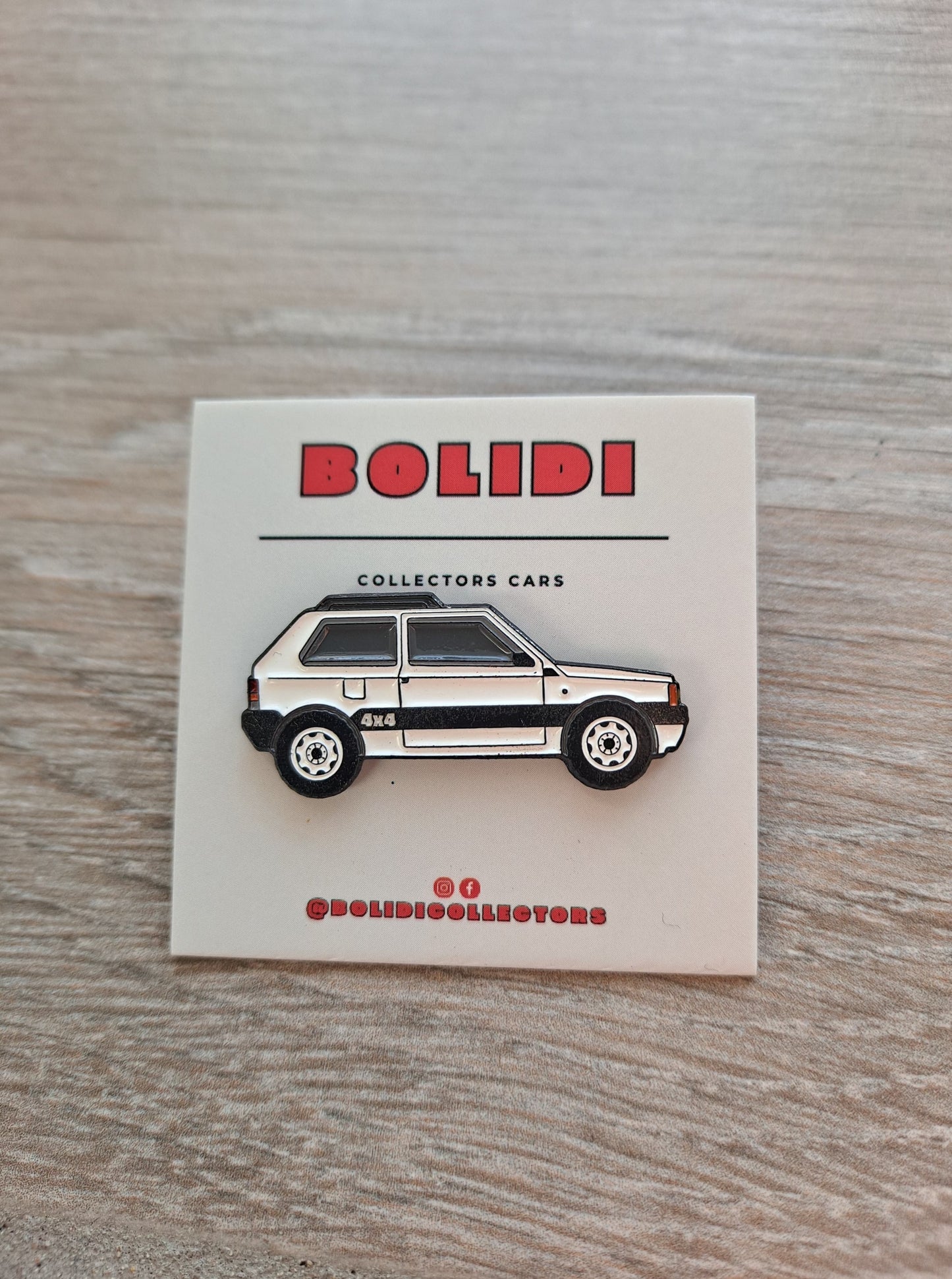 Panda 4x4 White Enamel Pin - Classic Italian Car