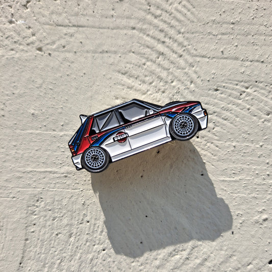 Delta Martini Inspired Livery Enamel Pin - Iconic Rally Heritage Collectible - Bolidi Scuderia