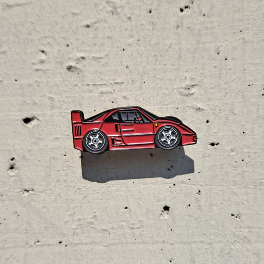 F40 Rosso Corsa Enamel Pin - Celebrate Ferrari's Legendary Supercar