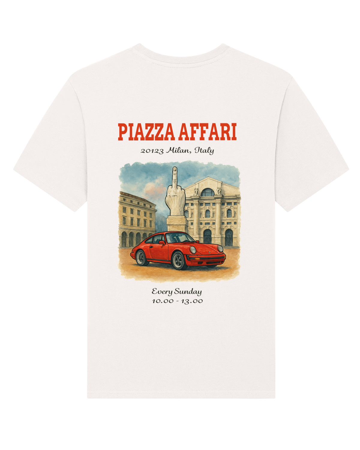 Bolidi x Quellidipiazzaaffari red Porsche 911 t-shirt back