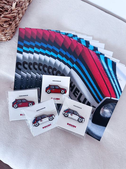 Lancia Delta Martini Bundle -  Pin & Postcard by Make Details Great Again