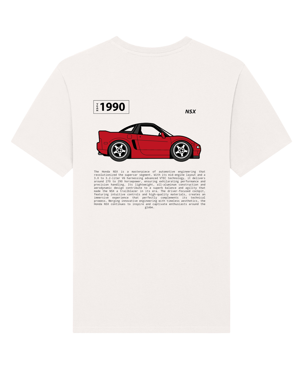 Honda NSX tribute tee back vintage white