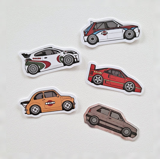 Bolidi Scuderia Set of Stickers - Showcase Your Love for Iconic Cars