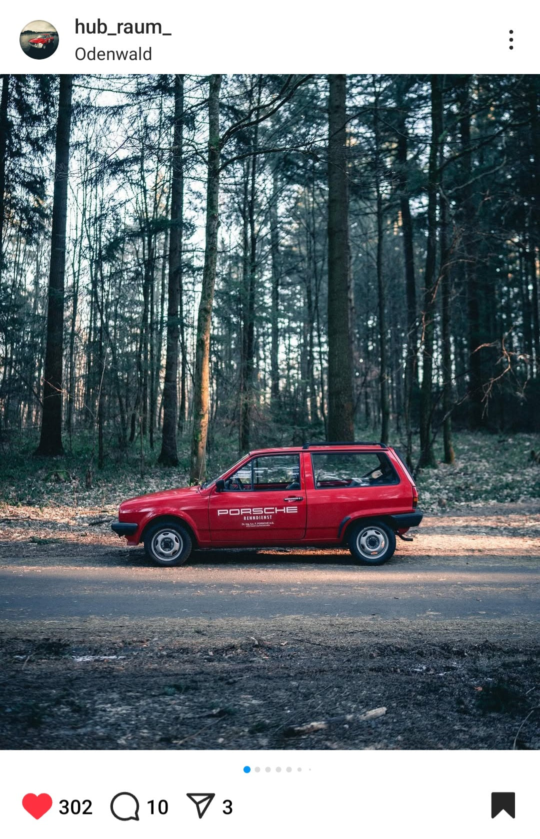 Instagram screenshot hub raum Volkswagen Polo 1984