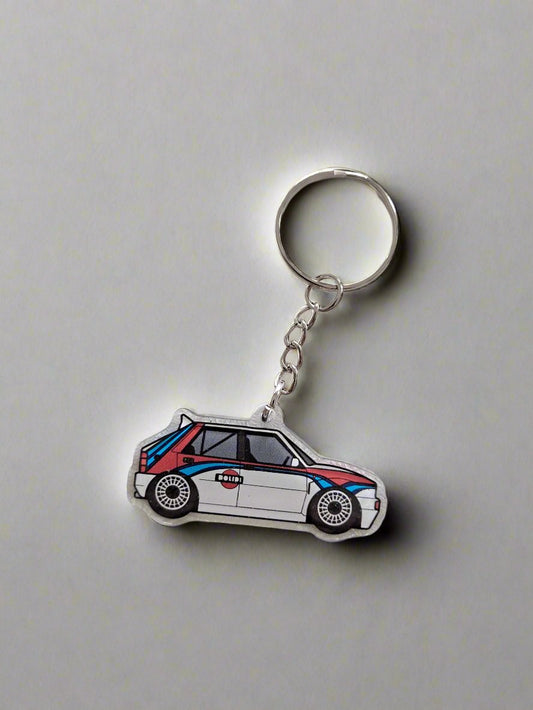 Lancia delta keychain gift for all car guys boyfriend dadas husband loving rally car and motorsport