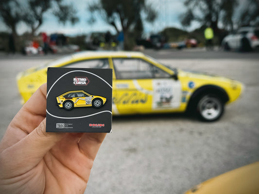 Ritmo Corsa enamel car pin with car background