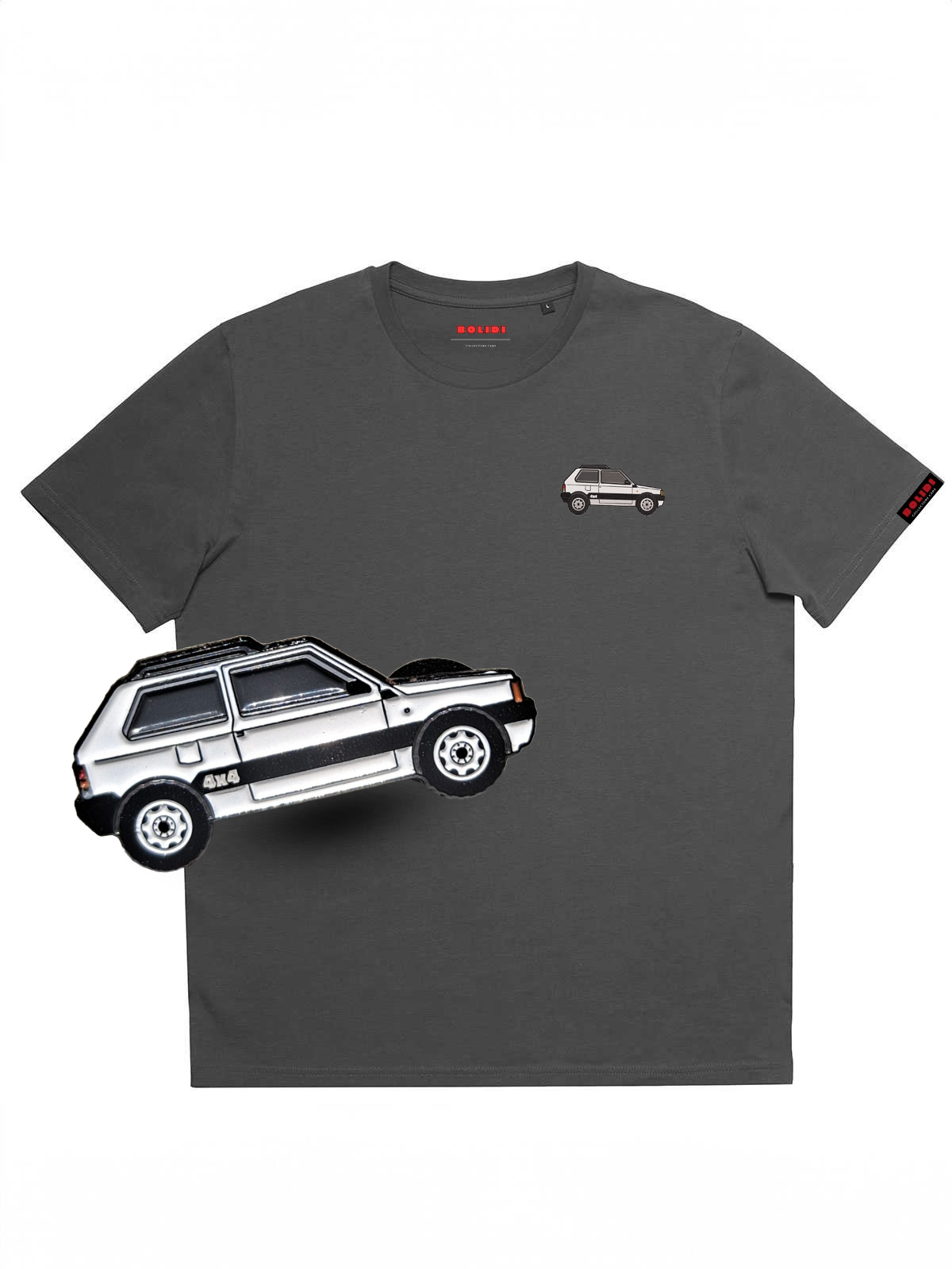 T-shirt and pin bundle grey Fiat Panda 4x4